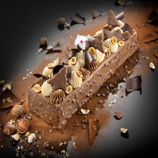 Bûche au chocolat de Christian Camprini, meilleur ouvrier de France à Valbonne et Cannes.
